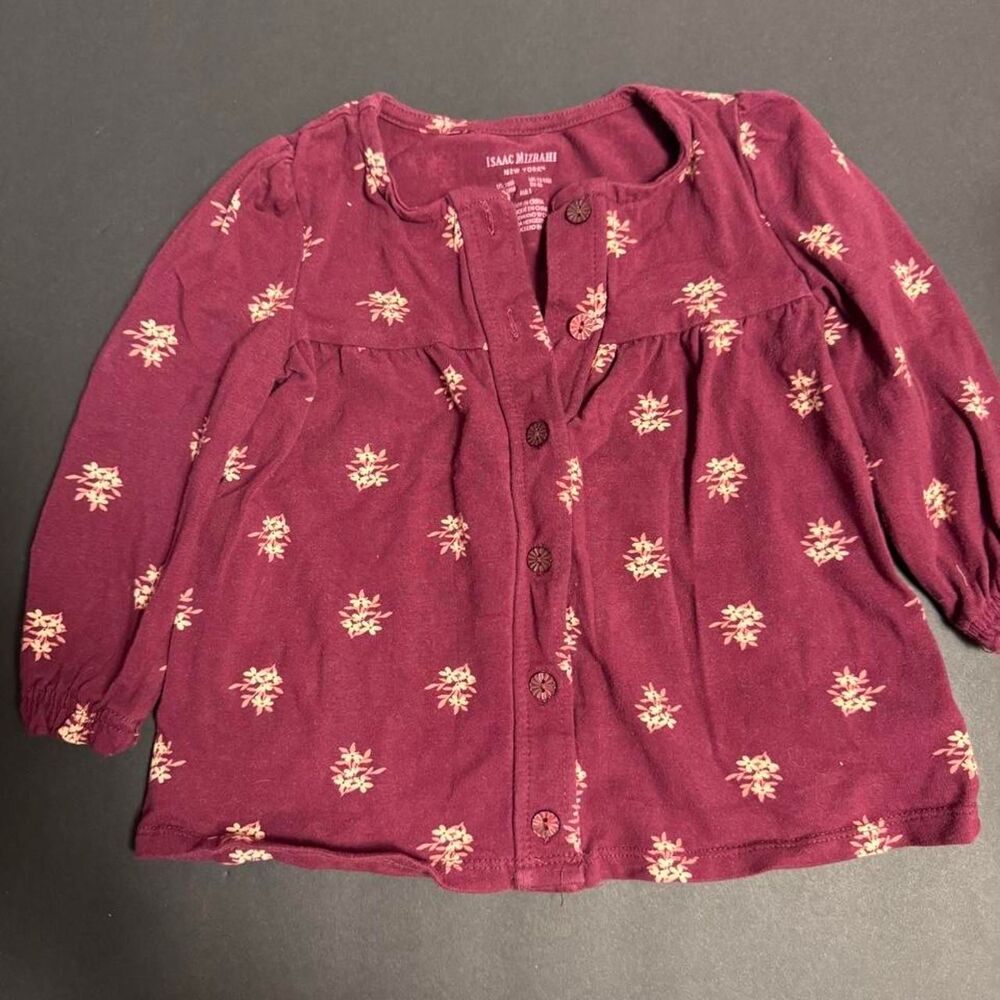 Isaac-mizrahi Women's Burgundy and Red Blouse